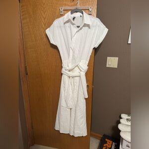 Midi lulu wrap top white bottom lined size small dress